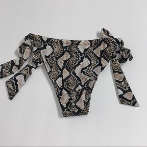 Peddney Size Small Snake Print Ties at Side Bikini Swim Bottom NWOT